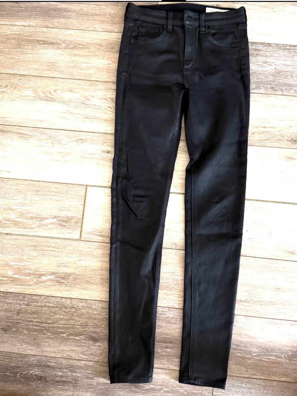 rag & bone Black Coated High-Rise Skinny Jeans - Picture 3 of 5